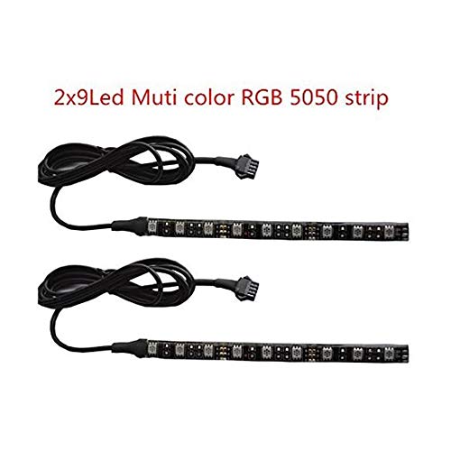 2PCS 6inch 9 LED Multi-Color Flexible Strip Accent Lights 5050 SMD Flex RGB for Motorcycle, ATV, Car