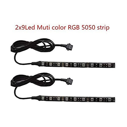 2PCS 6inch 9 LED Multi-Color Flexible Strip Accent Lights 5050 SMD Flex RGB for Motorcycle, ATV, Car