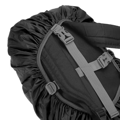PATIKIL Waterproof Backpack Rain Cover Anti-Slip Cross Buckle Straps & Drawstring Bag for Hiking Camping Traveling - color: Black, size: X-Large