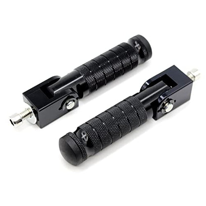 Universal Motorcycle Bicycle Folding Foot Pegs 90 Degree Foldable Electric Motorbike Ebike For Super73 S2/ZX/RX/R/S Passenger Footrests Rearsets Rear Set Footpegs foot Rest Pedals M8 Install Bolts - color: Black-Foldable