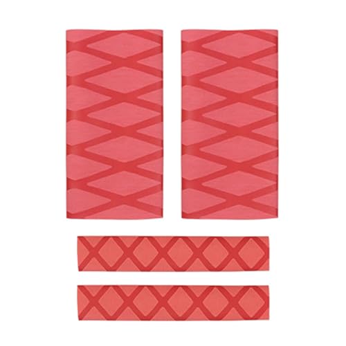 4 PCS Motorcycle Hand Grips Cover, Anti-slip & Non-sticky Heat Shrink Handlebar Protector, Personalized Sporty Style Handlebar Decorations, for Most Scooters, Off-Road ATVs (Red) - color: Red