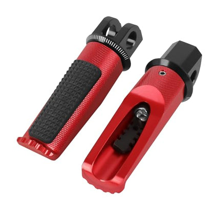 Motorcycle Footpegs Rear Passenger Foot Pegs Replacement for Yamaha YZF R25 R3 R15 MT03 MT25 MT07 MT09 MT10 XSR 700 900 T-MAX TMAX T MAX 530 500 FZ1 FZ6 Foot Rests Pedal (red) - color: red