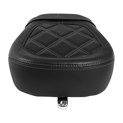 TCT-MOTORPARTS Low-Profile Leather Seat Passenger Seat Fits for Harley Touring 2009-2023 Electra Street Road Glide CVO Road King Black Stitching - color: Passenger Seat Black