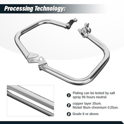 TCT-MOTORPARTS Engine Guard Highway Crash Bar Protection Support Fit for Harley Street 500 XG500 Street 750 XG750 2015-2020; Street Rod XG750A 2017-2020 (Replace #49000047) Chrome - color: Chrome