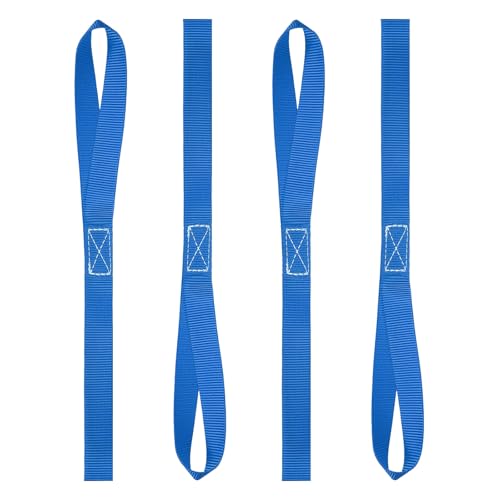 PATIKIL 1" x 15.7" Soft Loop Tie Down Straps, 6Pcs Heavy Duty Motorcycle Handlebar Strap Fastening Tie Down Loops for Securing ATV UTV Truck Scooters Lawn Garden Equipment, Blue - color: Blue, size: 1" x 15.7"