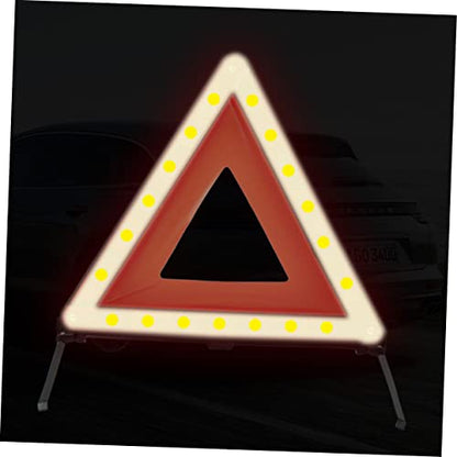 Roadside Emergency Warning Triangle Reflective Safety Sign for Vehicles Compact Design for Easy Storage Material with Weighted Base for Stability