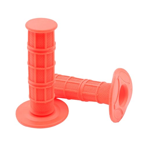 BELOMI Motorcycle Hand Grips, 2PCS 7/8" 22mm 24mm Non-Slip Soft Rubber Handlebars, Comfortable Motorbikes Handle Replacement Protection Accessories, Universal for Dirt Bike, Off Road, ATV(Orange) - color: Style 2-Orange