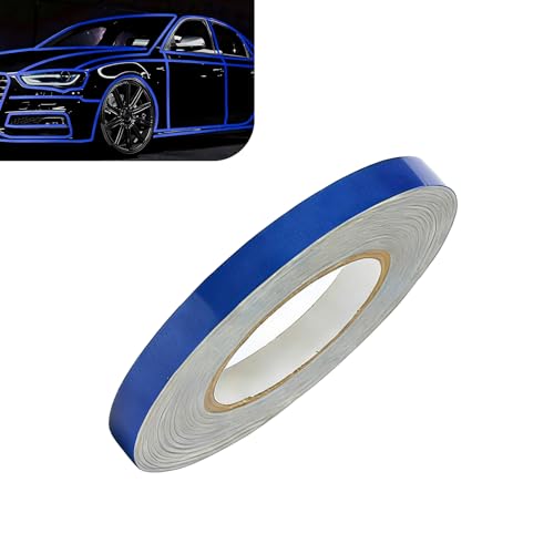 Car Reflective Strip Sticker, 0.39" x 197" Waterproof Car Body Reflective Tape, DIY Night Visibility Warning Rim Strip Decal, Universal for Most Cars, Motorcycles, Bikes (Blue) - color: Blue