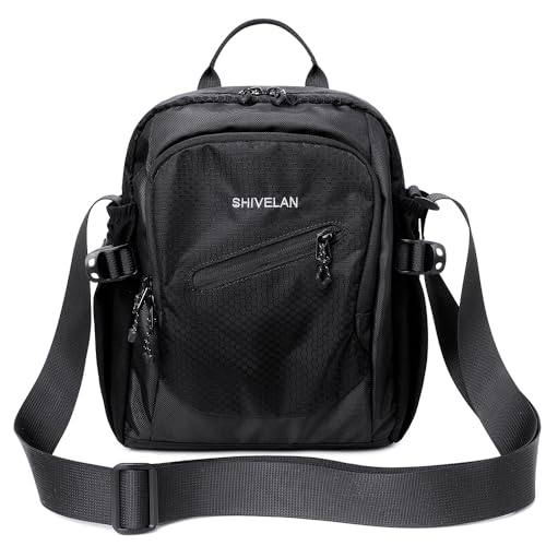 Nylon Crossbody Travel Bag for Women & Men Multi functional outdoor sports shoulder bag for travel、sports、hiking etc - color: Black
