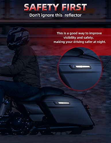 Amazicha Black Reflectors Hard Saddle Bag Latch Cover Reflectors Compatible for Harley Touring Street Glide Electra Glide Road Glide Road King 2014-2024 - color: Black
