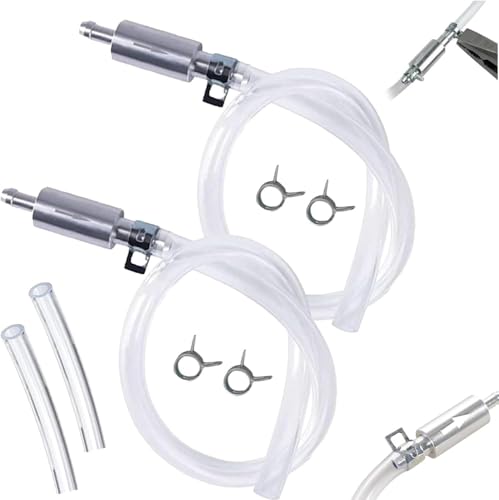2 PCS Brake Bleeder Hose,Motorcycle Brake Bleeder Kit, One Way Check Valve Tube Bleeding Tool Kit for Hydraulic System Bleeding for Car Motorcyle Clutch,Soft Tube with Metal Clips