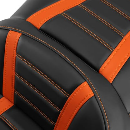 C.C. RIDER Driver& Passenger Seat Fit For Harley Touring 2009-2023 Road Glide Street Glide Road King Electra Glide and 2009-2022 CVO Models, Mammock Seat - color: 02# Orange 3