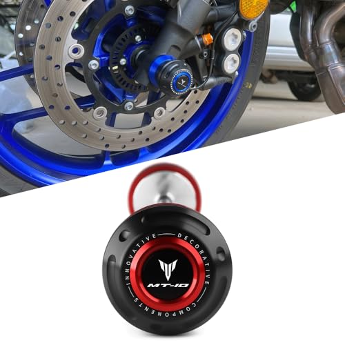 Motorcycle Front Wheel Axle Fork Slider Crash Protector Compatible With YAMAHA MT10 / SP 2025 2024 2023 2022 2021 2020 2019 2018 | MT-10 MT 10 Accessories (Red) - color: red, size: Front