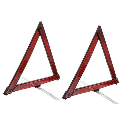 KOMBIUDA 2Pcs Auto Warning Triangle Compact Car Safety Tool Road Emergency Sign Reflective Warning Triangle for Vehicles Easy to Use Store
