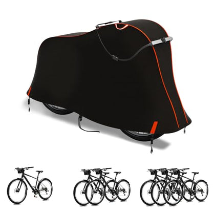 Bike Cover for 1/2/3Bike-900D Heavy Duty Waterproof Bicycle Cover&Outdoor Bike Storage Protection against Snow,rain|Bike Cover for eBike,Mountain,Road,Hybrid,Scooter,Beach Cruiser Bike(XL-2Bike Cover) - size: XL-2Bike Cover
