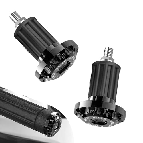 2 PCS Motorcycle Bar End Plugs, 7/8" Anti-vibration Balance Weight Grip Cap, Alloy Rustproof Handlebar End Plug, Modified Replacement for E-bike Scooter Off-road Motorcycle (Black) - color: Black