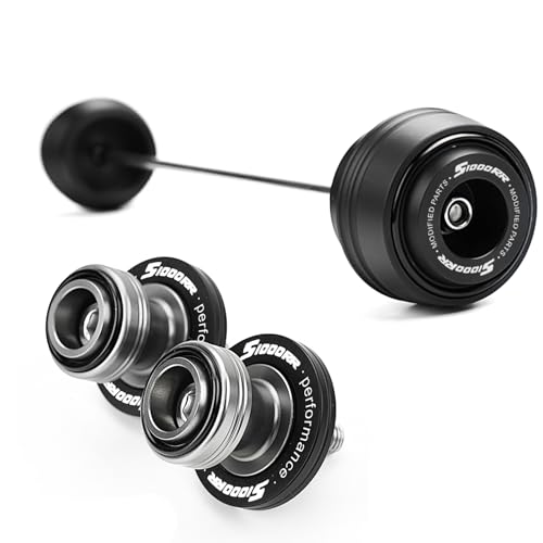 Compatible with Motorcycle S1000RR S1000R S1000XR S 1000RR 1000R 1000XR 2008-2023 2024 2025 2026 Front Wheel Axle Crash Protector Pad Rear Swingarm Spools Slider Stand Accessories (Black) - color: Black