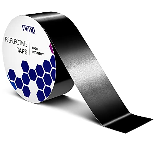 VViVID Black Reflective Air-Release Adhesive Vinyl Tape Roll (2" x 15ft) - size: 2" x 15ft