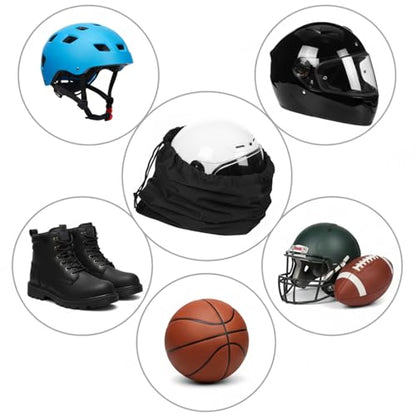 2 PCS Ski Helmet Bag, Black Welding Helmet Bag Motorcycle Hood Bags with Drawstring Large Capacity Lightweight Helmets Storing Bags for Football Bicycle Travel Riding Supplies