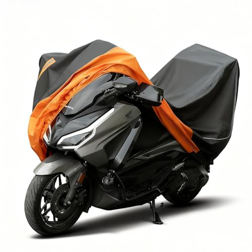 Favoto Motorcycle Cover for Harley Davidson Heavy Duty 420D Oxford | Touring Motorcycle Cover Waterproof Outdoor for Street Glide, Road Glide, Road King, Ultra Limited, CVO Fits up to 110" - size: 110" - Side+Top Box
