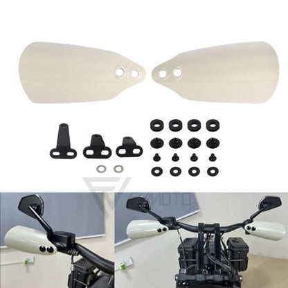 Club Style Handlebar Handguards Upgrade Bracket Compatible with Harley Touring Road Glide Electra Glide Road King CVO/SE, Softail Street Bob FXBB 114 FXBBS Low Rider ST 117 FXLRST 2009+ White - color: White Sand Pearl