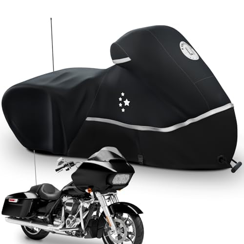 Motorcycle Cover Storage for Touring Models Harley Davidson Road King,Road Glide,Street Glide, Electra Glide,Heritage Classic,Low Rider-ST,and Most Motorcycles Black - color: 420D Black, size: Side Box