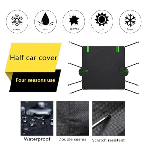 generic Half car Cover Compatible with Fisker Latigo CS V8 2005,dust-Proof,Waterproof,Snow-Proof,Windproof(Black) - size: Compatible with Latigo CS V8 2005