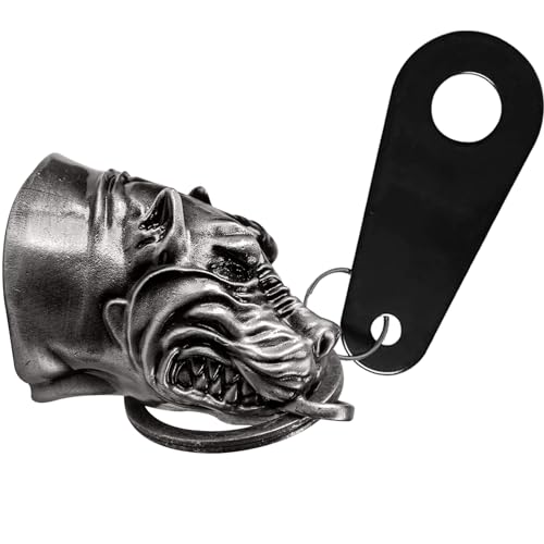 Dream Apparel Motorcycle Bell Guardian Angel Drive Away Gremlin, Biker Bell for Men Women Rider Riding, Good Luck Gift - style: Pitbull