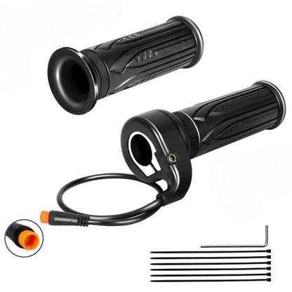 Universal 3 Pin Ebike Throttle Full Twist Compatible with Electric Bike Scooter Bicycle Motorcycle 12V 36V 48V 72V, 20X E Bike Throttle Grip Kit Replacement for Folding Mountain Bike Male