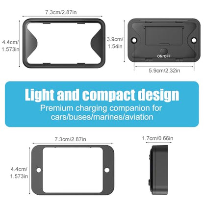 2 Pack 78W 4 Port 12V USB Outlet Wall Mount, Dual 36W PD & Dual 18W QC3.0 Lightweight Surface Mount Charger Socket Panel with Button Switch for Bus RV Truck Marine Golf Cart - color: 2 PACK