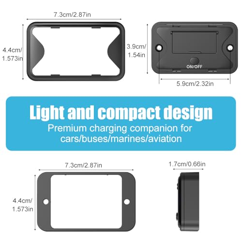 78W 4 Port 12V USB Outlet Wall Mount, Dual 36W PD & Dual 18W QC3.0 Lightweight Surface Mount Charger Socket Panel with Button Switch for Bus RV Truck Marine Golf Cart - color: 1 PACK