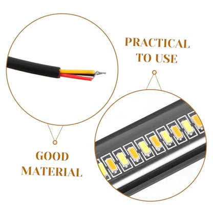 HEALLILY 2pcs Dual Flexible Led Turn Signal Lights for Motorcycles Stylish Daytime Running Light Strips Easy Installation for Enhanced Visibility and Safety