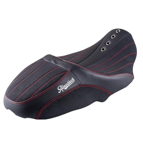 Advanblack SIK Baggers Touring Seat with Custom Stitching for 2009–2023 Harley Road Glide, Street Glide, Road King & Electra Glide，Gel-Lab Cushion, Synthetic Suede, No Backrest Slot (Red Stitching) - color: Red Stitching