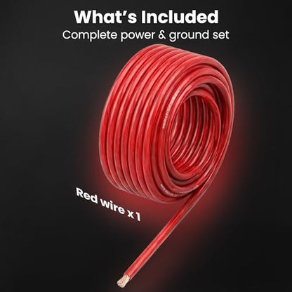 GEARit 8 Gauge Wire 25 ft Red, 8 AWG Battery Cable CCA, Copper-Clad Aluminum Power Cable for Car Audio Amp, Automotive, RV - color: 8 Gauge Wire, size: Red - 25ft