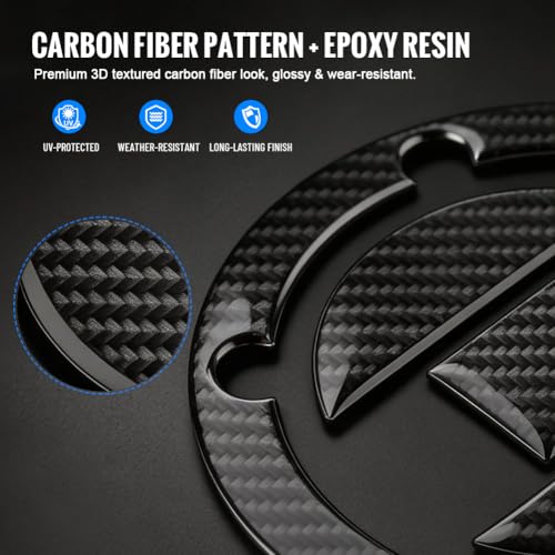 FSFY Real Carbon Fiber Gas Cap Gas Cover Decal Sticker Tank Protector Pad 108mm Diameter Reflective for Suzuki GSXR1300 Hayabusa GSXR1000 GSXR750 GSXR600.