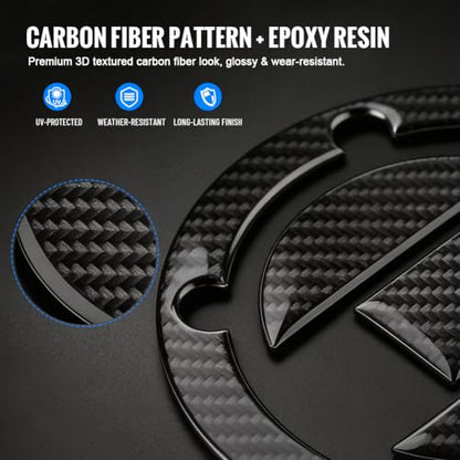 FSFY Real Carbon Fiber Gas Cap Gas Cover Decal Sticker Tank Protector Pad 108mm Diameter Reflective for Suzuki GSXR1300 Hayabusa GSXR1000 GSXR750 GSXR600.