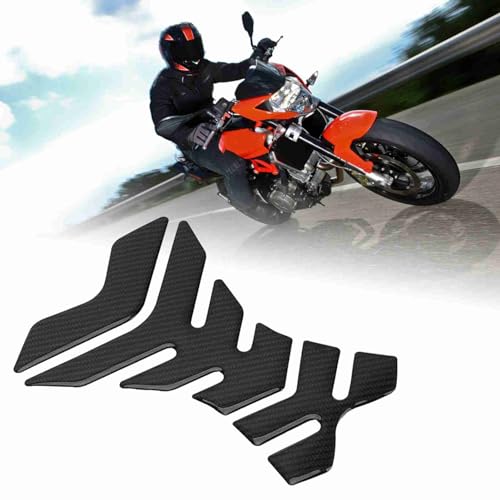 Carbon Fiber Pad Protector Motorcycle Gas Sticker Protector Decals Universal Motorcycle Tank Sticker Fuel Tank Protector Fit for Dukadi Aprilla Black