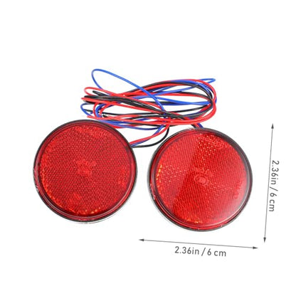2Pcs LED Motorcycle Tail Light Reflector Brake Stop Signal Light Durable Reflectors for Motorbikes Atvs and Electric Vehicles Safety Reminder Warning Function