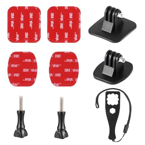 HSU Adhesive Mounts Helmet Adhesive Sticky Mounts Flat & Curved 3M Mount for All GoPro Cameras and Other Action Cameras