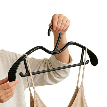 10Pack Coat Hanger Wide Shoulder Hangers Black