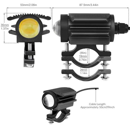Windance 2PCS Motorcycle LED Headlight,32W 4 Modes Hi/Lo Beam Yellow White 6500K Waterproof Aux Spotlight for Tractor Truck ATV UTV SUV Boat 9V-85V (Black2pcs) - style: Black2pcs
