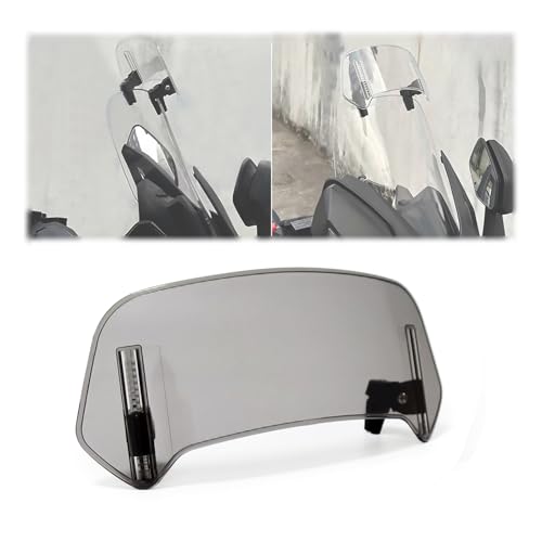 Motorcycle Windshield Extension for Triumph Tiger 1200 2012-2024, Windshield Extension Adjustable Spoiler Windscreen, Windscreen Spoiler Clamps, Adjustable Clip on Replacement,L-Grey - color: Gray, size: Large