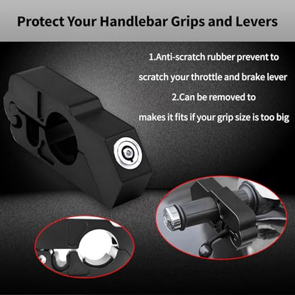CHIFUN Universal Motorcycle Handlebar Lock CNC Aluminum Handle Bar Grip Throttle Brake Anti-Theft Lock Compatible with ATV Motorbike Scooter Dirt Bike(Red) - color: Red