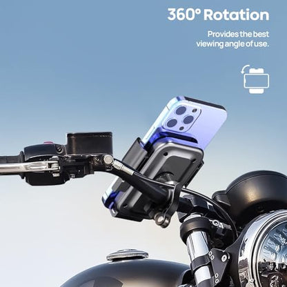 Bike Phone Mount Holder for Electric Scooter, Motorcycle & Ebike – Universal Handlebar Cell Phone Holder, Anti-Shake Design, Easy Install, Compatible with iPhone & Android