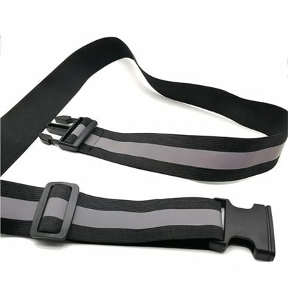 Reflective Bands 8pcs 4x120cm Reflective Elastic Belt Jogging Reflective Strap Adjustable Nighttime Safety Construction Work Gear Trekking Camping for Cycling Running - color: Black