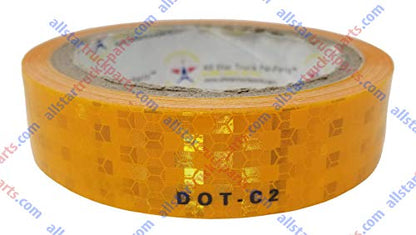 DOT-C2 Reflective Tape, Yellow/Orange Safety Warning Hazard Caution Conspiciuity Tape for School Bus Truck Trailer Boat Semi Motorcycle Bike and Helmet Waterproof (1 in x 20 FT) - size: 1 IN x 20 FT