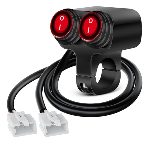 Nilight Motorcycle Handlebar Switch Plug and Play 12V ATV Light Switches Dual Push Button Waterproof ON Off for UTV Driving Lights Fits 22mm Handlebars - color: Motorcycle Handlebar Switch-Dual Control
