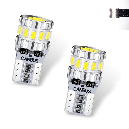 2 PCS Car Wide Lights, License Plate Lights, 3W T10 3014 Led Light Bulbs, Aluminum Reading Lights, Instrument Lights, Auto Bulb Replacements, Universal for Most Cars, Trucks, SUVs (White#1702) - color: White#1702