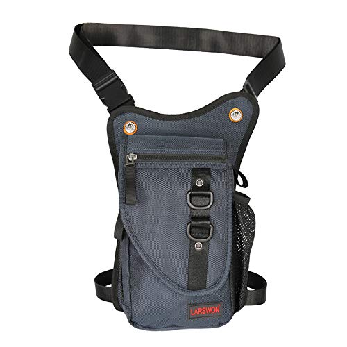 Larswon Thigh Pack - Tactical Waist Bag for Motorcycle, Waterproof Blue - color: Blue