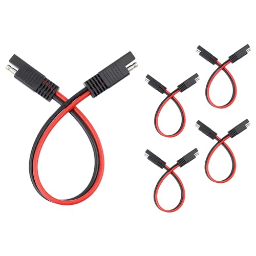 5PCS SAE Connectors Quick Disconnect Wire Harness,2 Pin SAE Plug with 12 Gauge Wire,Universal 13inch 12V SAE Battery Connector Car Accessories for Most Cars Motorcycles Boats (12 Gauge) - color: 12 Gauge